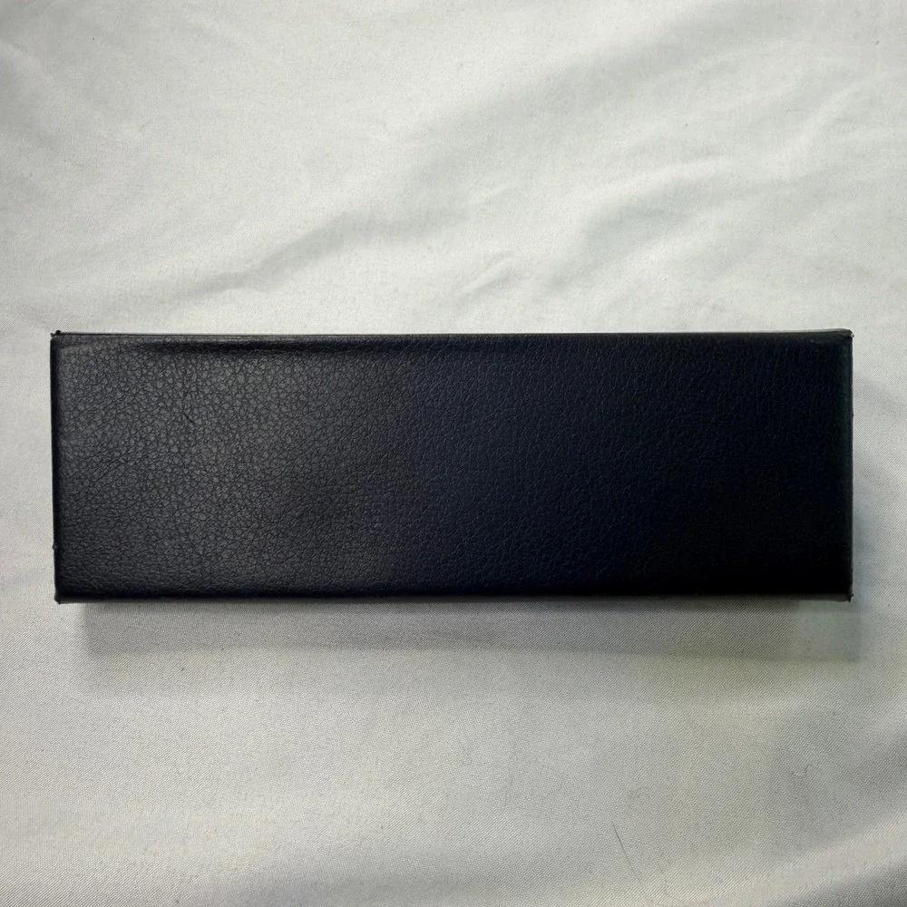 Warby Parker Navy Blue Hard Shell Eyeglass Case with Cleaning Cloth